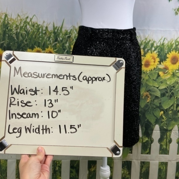 EXPRESS Black Tinsel Bermuda Shorts 4 - Picture 11 of 14